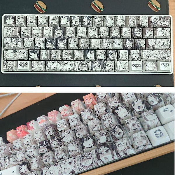 71 nøkler Ahegao Keycap Pbt Oem Profil Standard Sublimeringsprosess Keycap