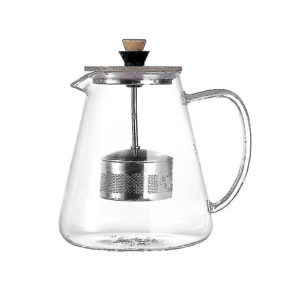 Infuser Te-kande Klar Borosilikat Glas Filter Varme Stål Resistent