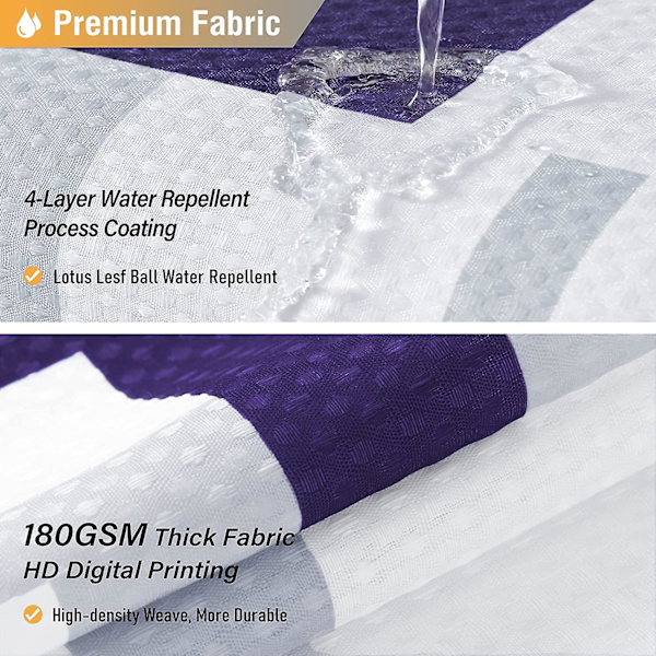 Stall Fabric Duschdraperi, 36x72 Tum Liten Geometrisk Våffelväv Tyg Duschdraperi Set Med 6 Krokar, Smal Hotell Spa Walk In Modern Enkel W