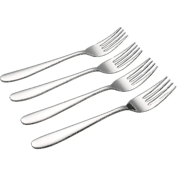 Buffé Serveringsgaffel i Rostfritt Stål Serveringsgaffel Hotell Västerländsk Biffgaffel Hem Dessertkaka Gaffel Fruktgaffel (4 st, Silver)