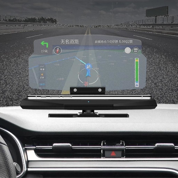 Bil GPS Navigationsbild Reflektor Projektor Hud Skärm Head Up Display Hållare Trådlös Laddning Montering Telefon Stativ Fäste