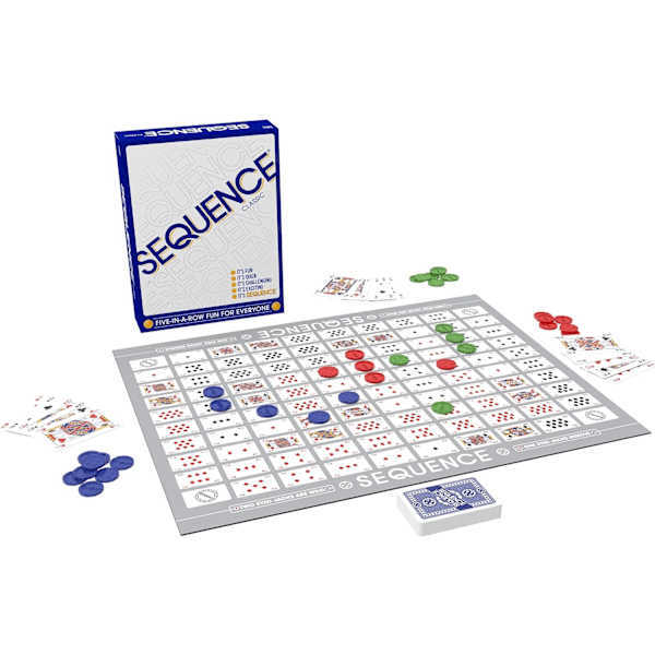 Sequence - Original Sequence-spel med parallella paneler, kort och marker (förpackningen kan variera) Vit, 10,3 x 8,1 x 2,3 tum (ca 26,2 x 20,6 x 5,9 cm)
