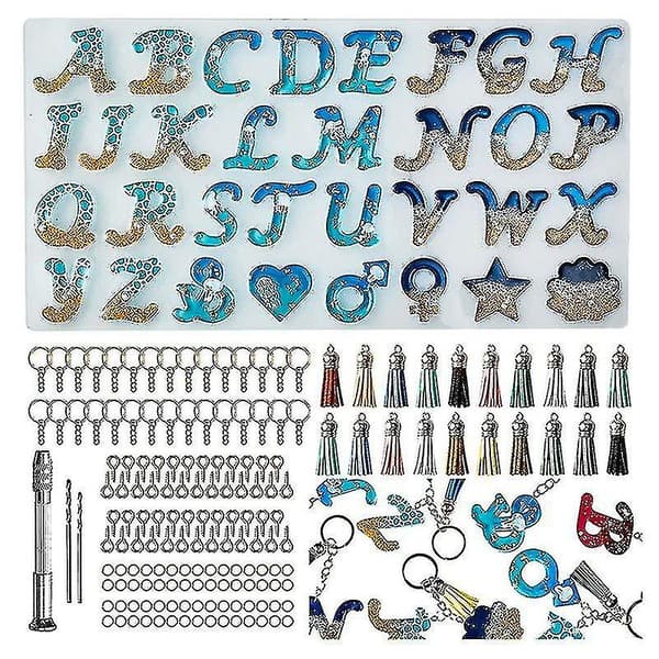 Omvänd bokstavshartsform kit, silikonform för harts DIY