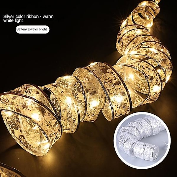 Jul LED-ljus snöflinga tomte hängande sugkopp lampa fönsterprydnader dekoration för hem Xmas Navidad 2023 nyårsdekor ribbon warm 10m