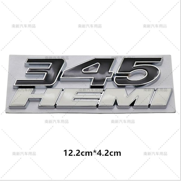 3D Metall 345 Hemi Motorlogga 392 Hemi Emblem Badge Bilstickers Dekal För Dodge Charger Caliber Jeep Bilstyling Tillbehör h-02