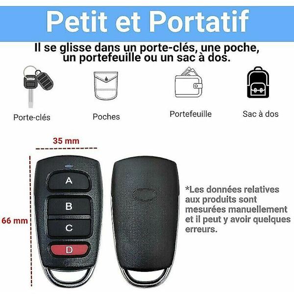 Universal Portåbne-Fjernbetjening Universal Garageport Fjernbetjening 433.92mhz 4-Knap Fjernbetjeninger Fast Kode Duplikator 1 stk