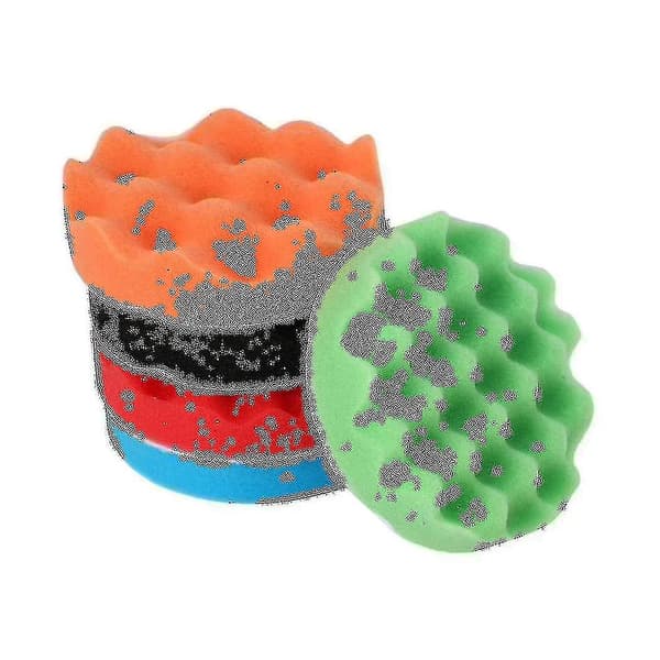 8 st/set Bilsvamp Polering Pad Set 5 Tums Buffing Vaxning Pad För Båt Bil Polerare Buffer Borr