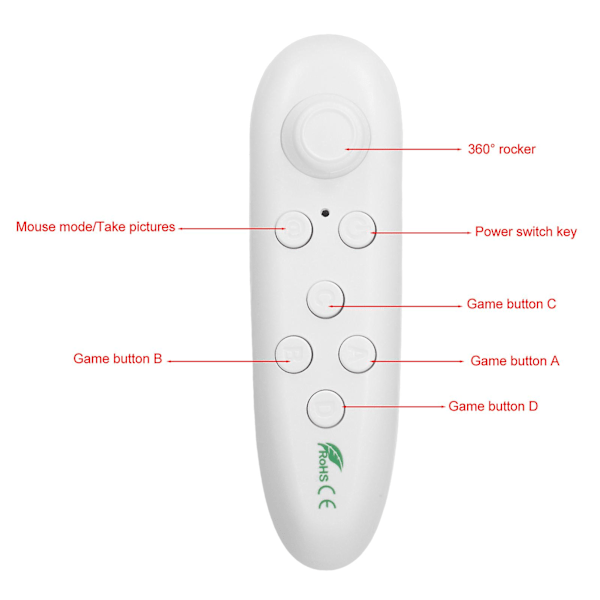 Langaton peliohjain - Helppo yhteys, erittäin herkkä VR-kaukosäädin Androidille (valkoinen)