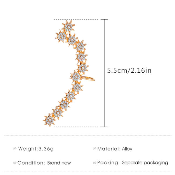 Stjerne Øreklips Øreringe Funklende Til Rhinestone Øreklips Øreringe Til Kvinder