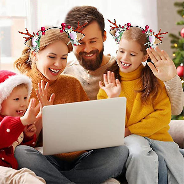 Jouluporojen sarvet - hiuspanta - hiuspidikkeet - tyttöjen söpö peuranpääpanta - hiusasuste style 3