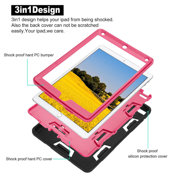 Ipad Pro 9.7 10.5 Cover Cover Shockproof Military Rubber Hard Stand til Apple
