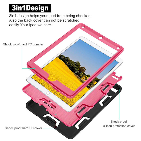 Ipad Pro 9.7 10.5 Etui Cover Stødsikkert Militær Gummi Hårdt Stativ Til Apple