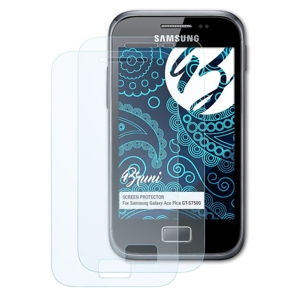 Bruni 2x skyddsfolie kompatibel med Samsung Galaxy Ace Plus GT-S7500 Folie