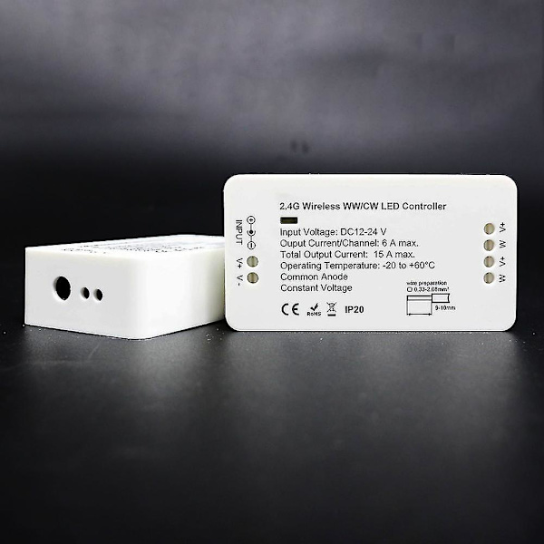 Dc 12/24v Rgb Ww/cw 2.4g Trådlös LED-remsljusstyrenhet Dimmer