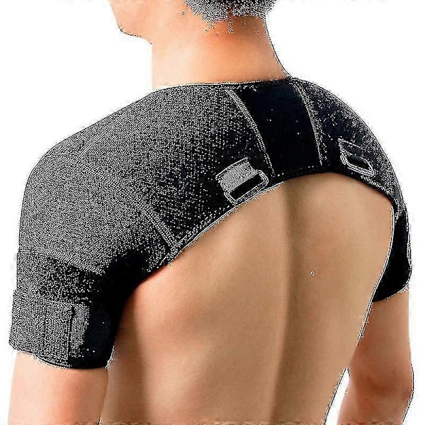 Black Double Shoulder Wrap Brace Rotator Cuff Arm Pain Relief Hot Therapy For Man And Women Flexible Xl