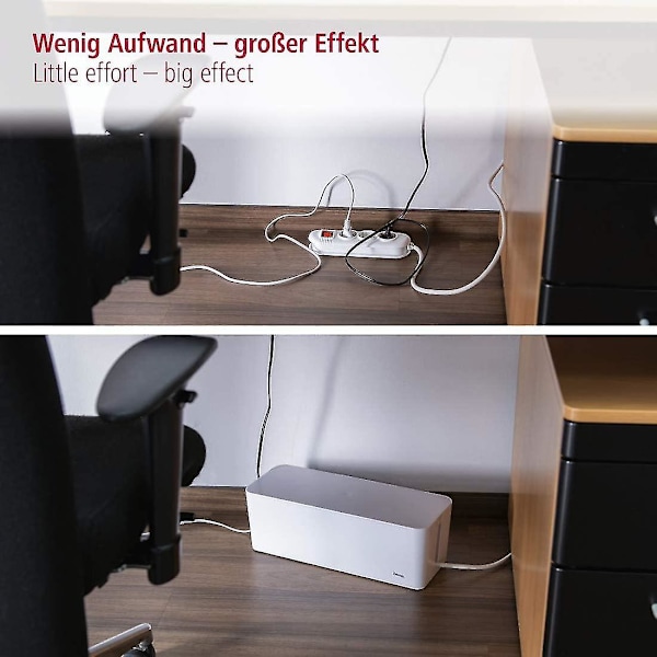 Hama Box för \"maximum\"-kablar (kabelbox, 40 x 15,5 x 13,8 cm, med gummifötter) Vit