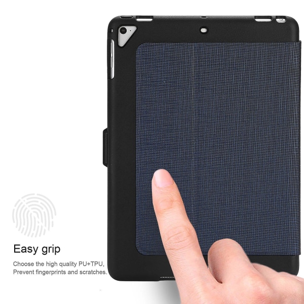 Blå iPad 3:e generation för Apple Case Folio Läderställ Smart Cover