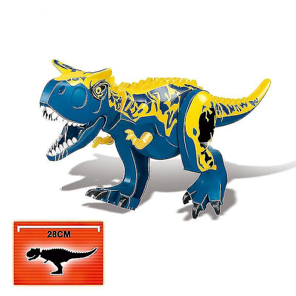 1 stycke Jurassic Stora Dinosaurie Byggklossar T-rex Quetzalcoatlus Spinosaurus Actionfigurer Barnleksaker carnotaurus blue