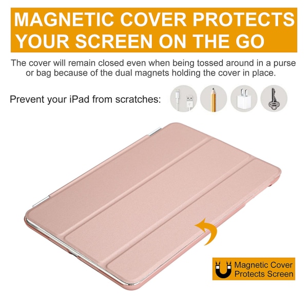 Smart Cover Veske Pu Magnetisk Tynn Protector For Ipad Mini 1 2 3 Rose Gold