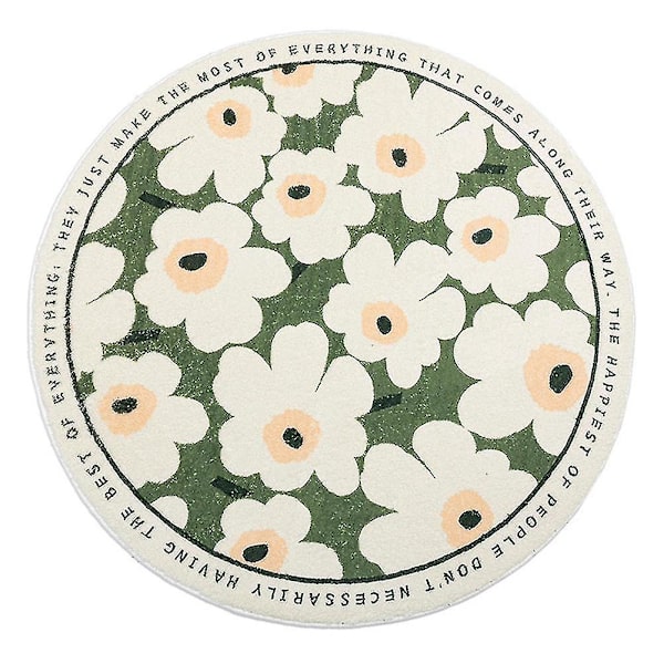 Nordisk stue teppe sklisikkert soverom runde tepper -60cm