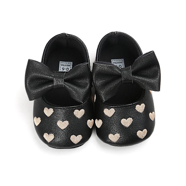 Baby Boy Girl  Moccasins Skor Mjuka Sulor Halkfria Skor Spjälsäng Skor Söta Baby Skor Med Rosett  Nyfödd Pu Läder Kärlek 7-12 months l