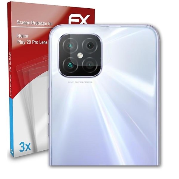 atFoliX 3x skyddsfolie kompatibel med Honor Play 20 Pro Lens Displayskyddsfolie klar