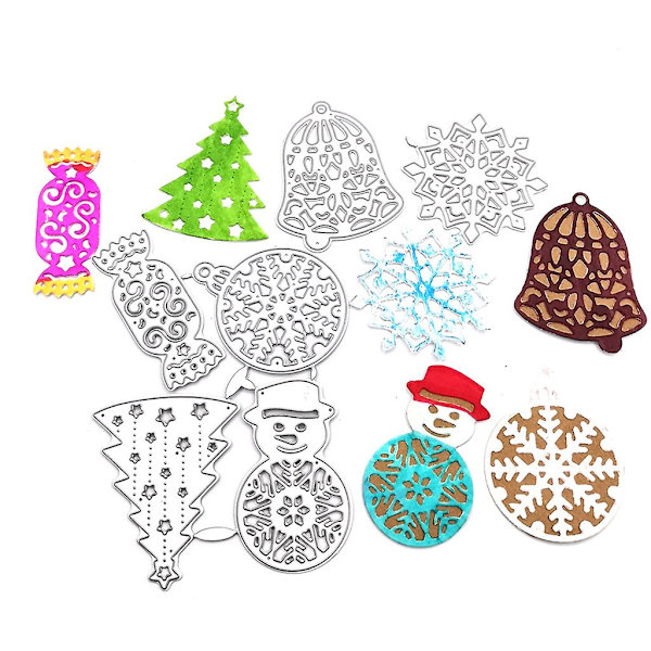 Julgran Snöflinga Godis Metall Skärmaskin Stencil Diy Scrapbooking Album