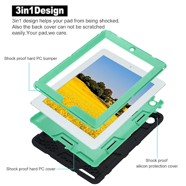 Topp mynte støtsikker Defender Hard Case Cover for Apple iPad Pro 10.5 Beste gaver