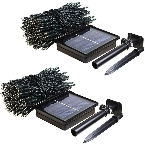 Solar String Lights 2 Pack 200 Led 21m Solar String Lights Outdoor, Green Wire Solar Julelys, Vanntett 8 Modus Blinklys For Xmas Tree