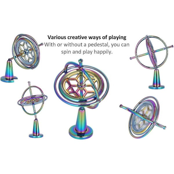 Fysik Gyroskopisk Mekanik I Anti-Gravity Gyroskop Metall, Leksak Presenttillbehör (Färgglad)
