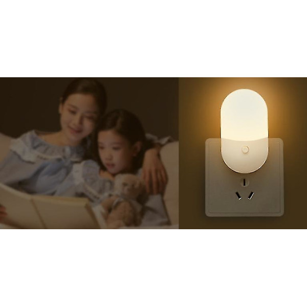 LED Natlampe, Børnelys Stikkontakt & Justerbar Lysstyrke