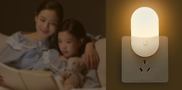 LED nattlys, barnesokkel & justerbar lysstyrke