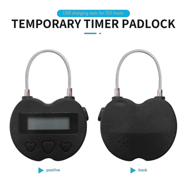 Smart Time Lock LCD näyttö Time Lock USB Ladattava Väliaikainen ajastin Riippulukko Matkaelektroniikka Ti