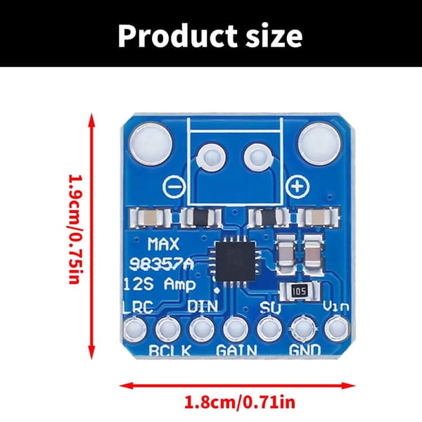 5V Klass D Ljudförstärkarmodul MAX98357A med Termiska Skydd