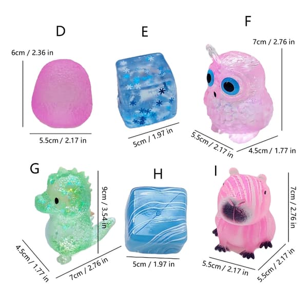 Sød Glitter Axolotl Capybara Form Blød PVC Klemmelegetøj Til Dekoration Gave E