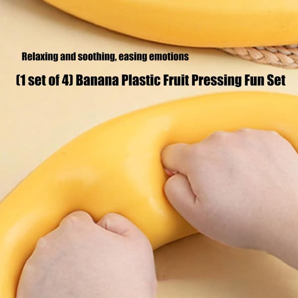 Rolig klämbar boll för vuxna barn stresslindring banansensorisk