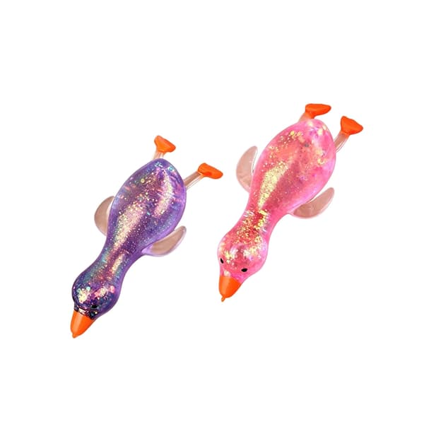 Glitter Klemmeleke Andeformet Gadget Formbar Håndterapi Stresslindring Purpless  pink