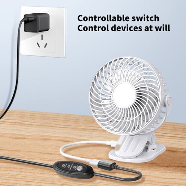 Viftehastighetskontroller Kabel Strømadapter USB 5V 3 Hastighetsjusterbar USB-vifte