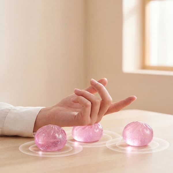 Dumpling dampet fylt bolleform klemmeleke håndterapi treningsdings Pink