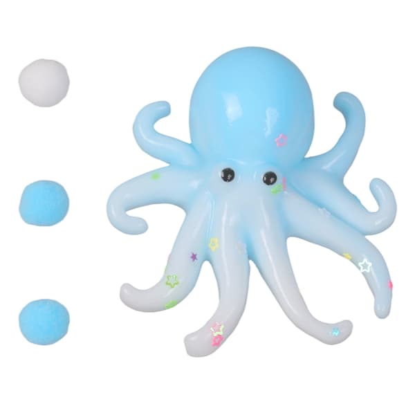 Blød gummi blæksprutte stressbold håndterapi sensorisk legetøj afslapningsgave Blue white