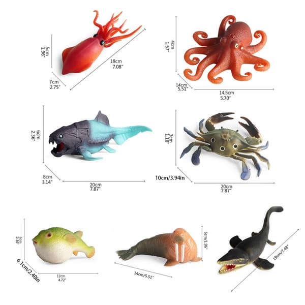 Fidget Marine Dyr Model Figurer til Små Piger Julegave Kagepynt