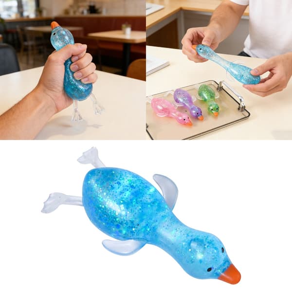 Elastisk Andeformet Håndleke For Kreativ Lek Og Spenningsutløsning Blue