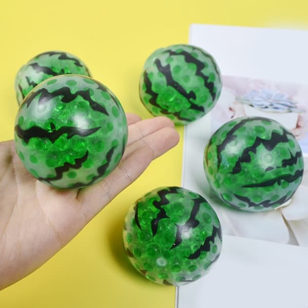 Vattenmelon Frukt Stressboll Mjuk Kläm Decompression Sensorisk Klämleksak