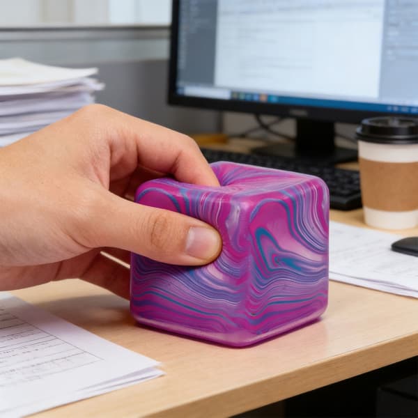 Isbitsform Sensorisk Kläm Stressboll Leksak För Handträning Spänningsreducering Blue 3cm