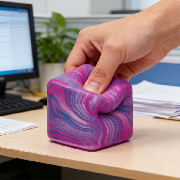 Isbitsform Sensorisk Kläm Stressboll Leksak För Handträning Spänningsreducering Blue 3cm