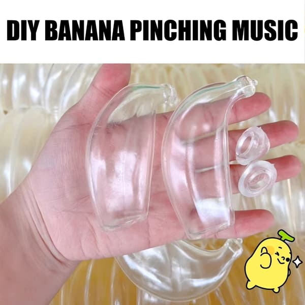 Tilpasselig bananformet klemmelegetøj stressbold sikkert TPR-materiale DIY 10pcs