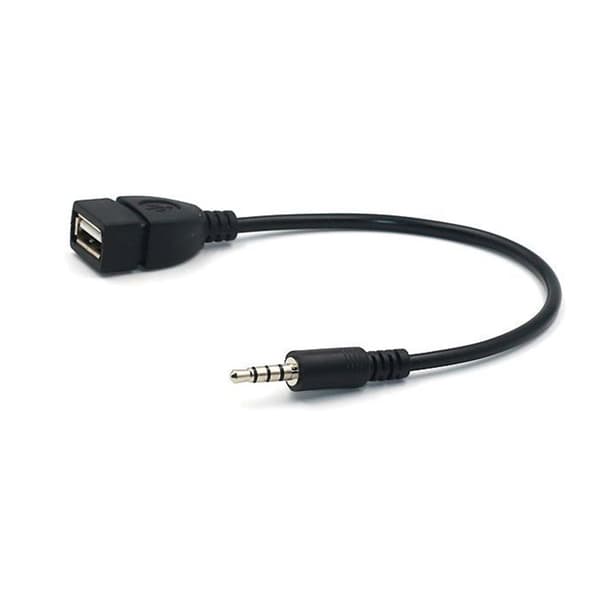 Opgraderet 3,5 mm han AUX-lydstik til USB-hun-konverteradapter