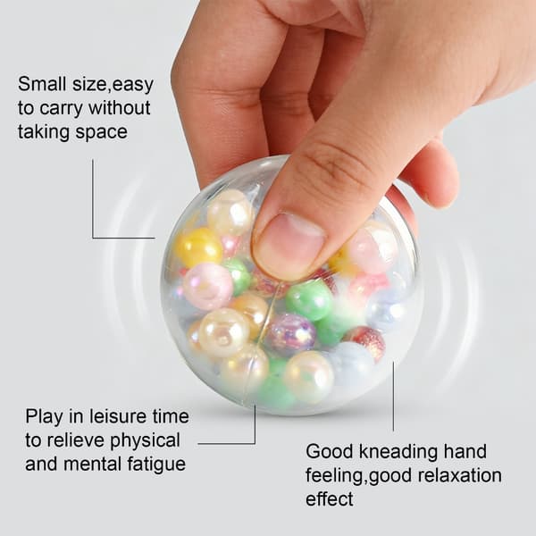 Fargerik perle-klemmeleke stressball for studenter og voksne for avslapning