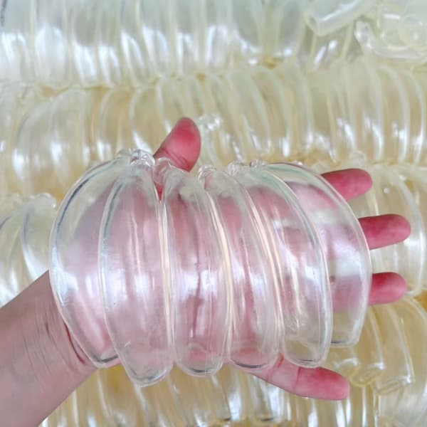 Tilpasselig bananformet klemmelegetøj stressbold sikkert TPR-materiale DIY 5pcs
