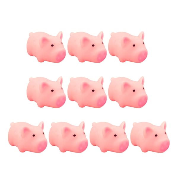 10 stk/sæt Squeeze Mini Lyserøde Grise Legetøj Søde Plastik Squeeze Lyd Grise Legetøj Flesh colored